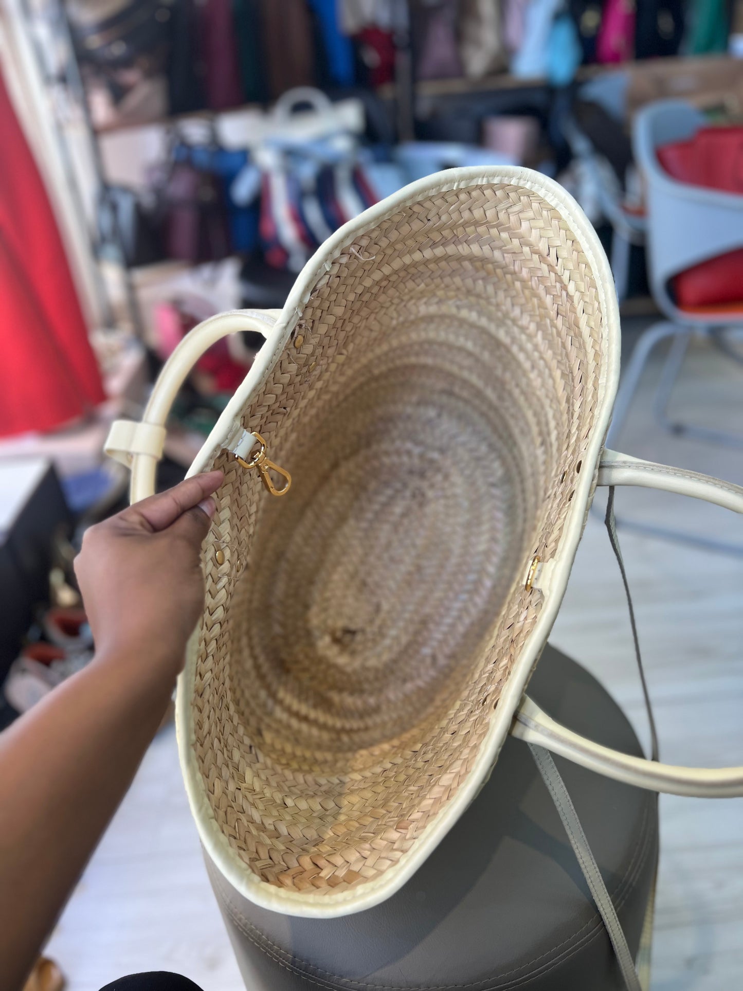 Jacquemus Le Panier Soli Ráfia