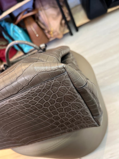 Bottega Veneta Roma Croco Cinza