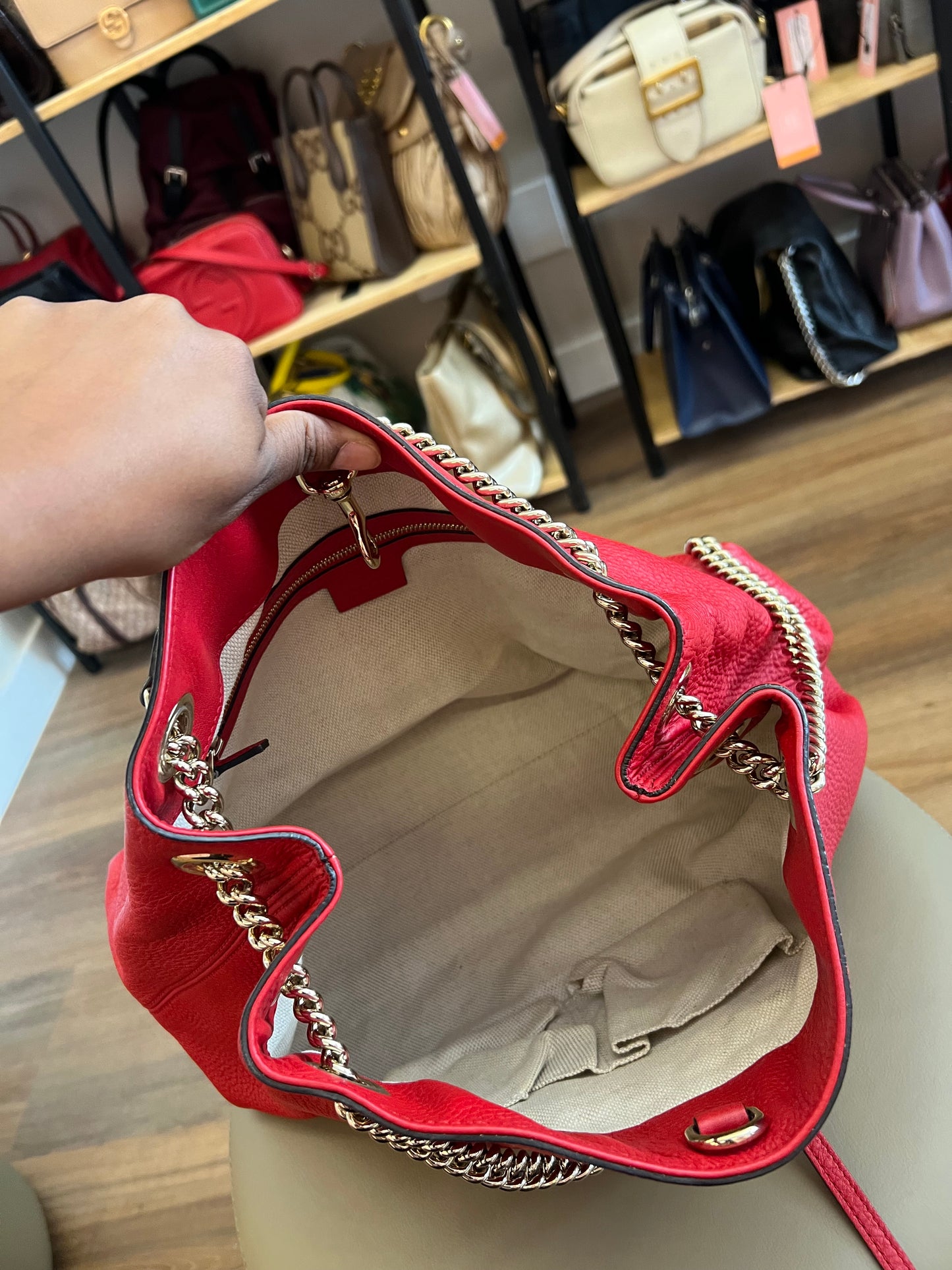 Gucci Soho Chain Vermelha