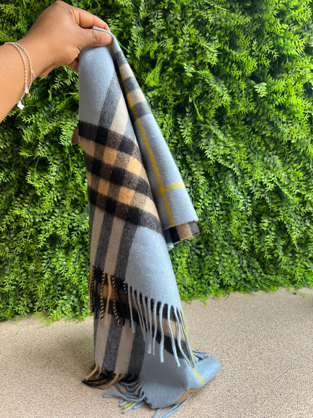 Cachecol Burberry Check Azul