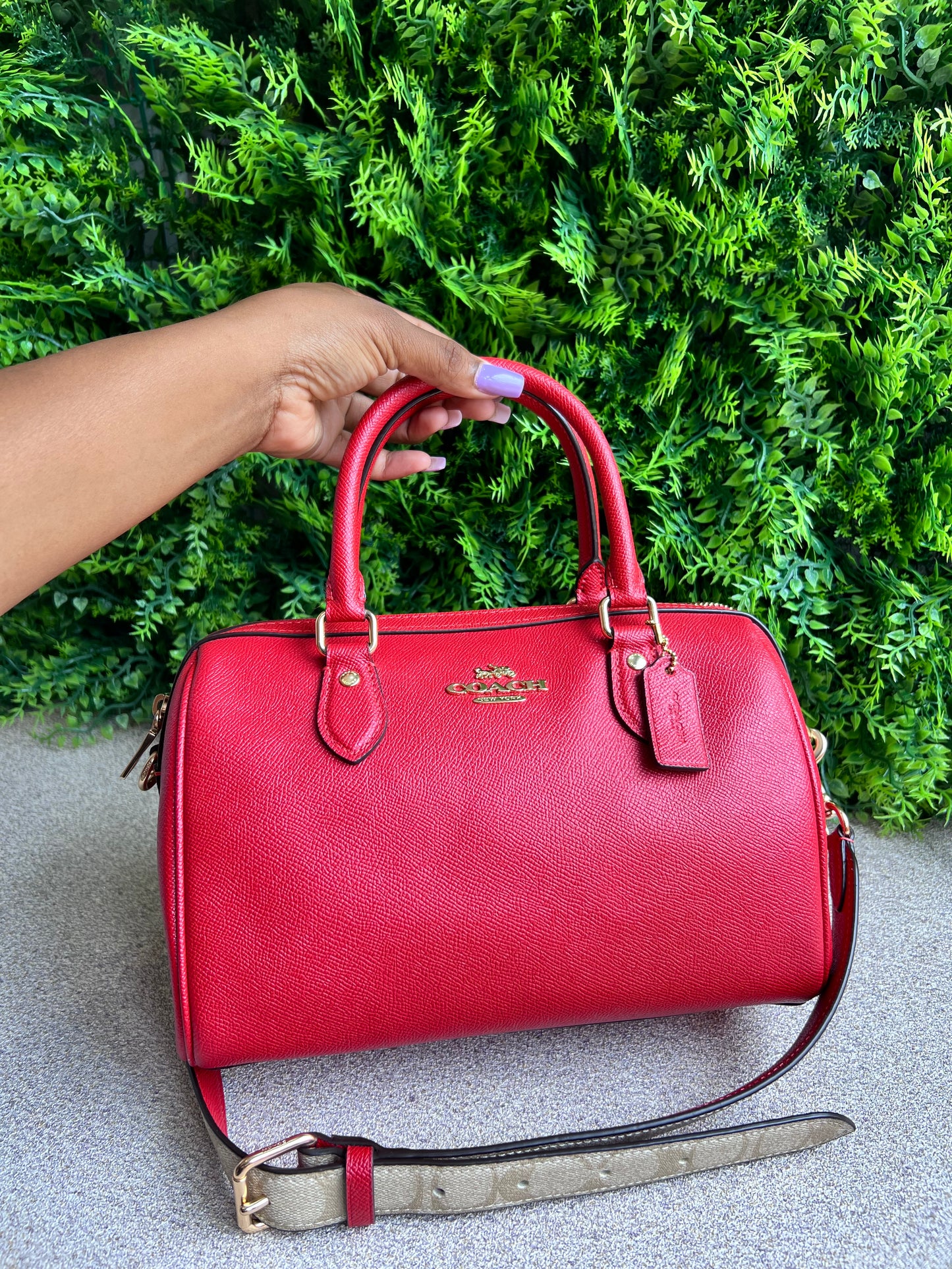 Coach Baú Crossbody Vermelha