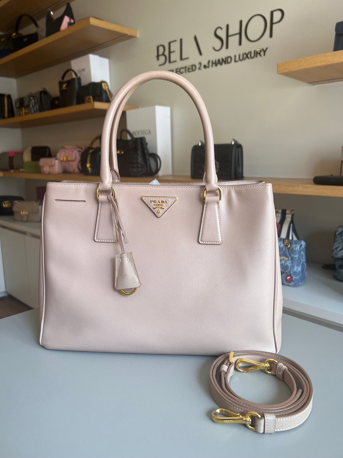 Prada Galleria Saffiano Nude