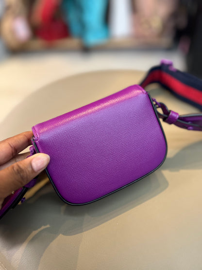 Gucci Horsebit 1955 Super Mini Roxa