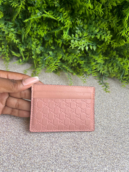 Porta Cartão Gucci Guccissima Rosa