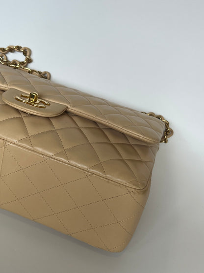 Chanel Double Flap Jumbo Nude