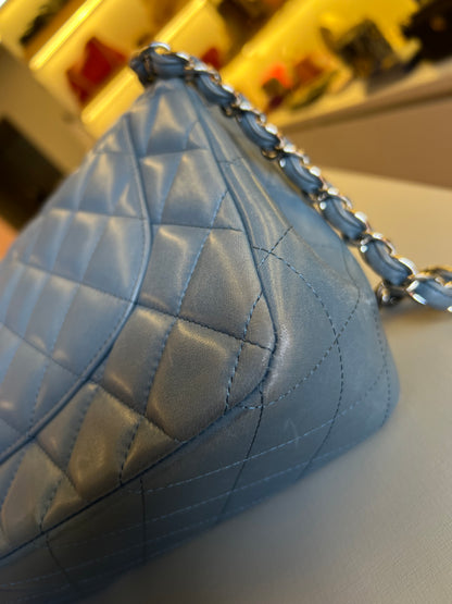 Chanel Double Flap Jumbo Azul