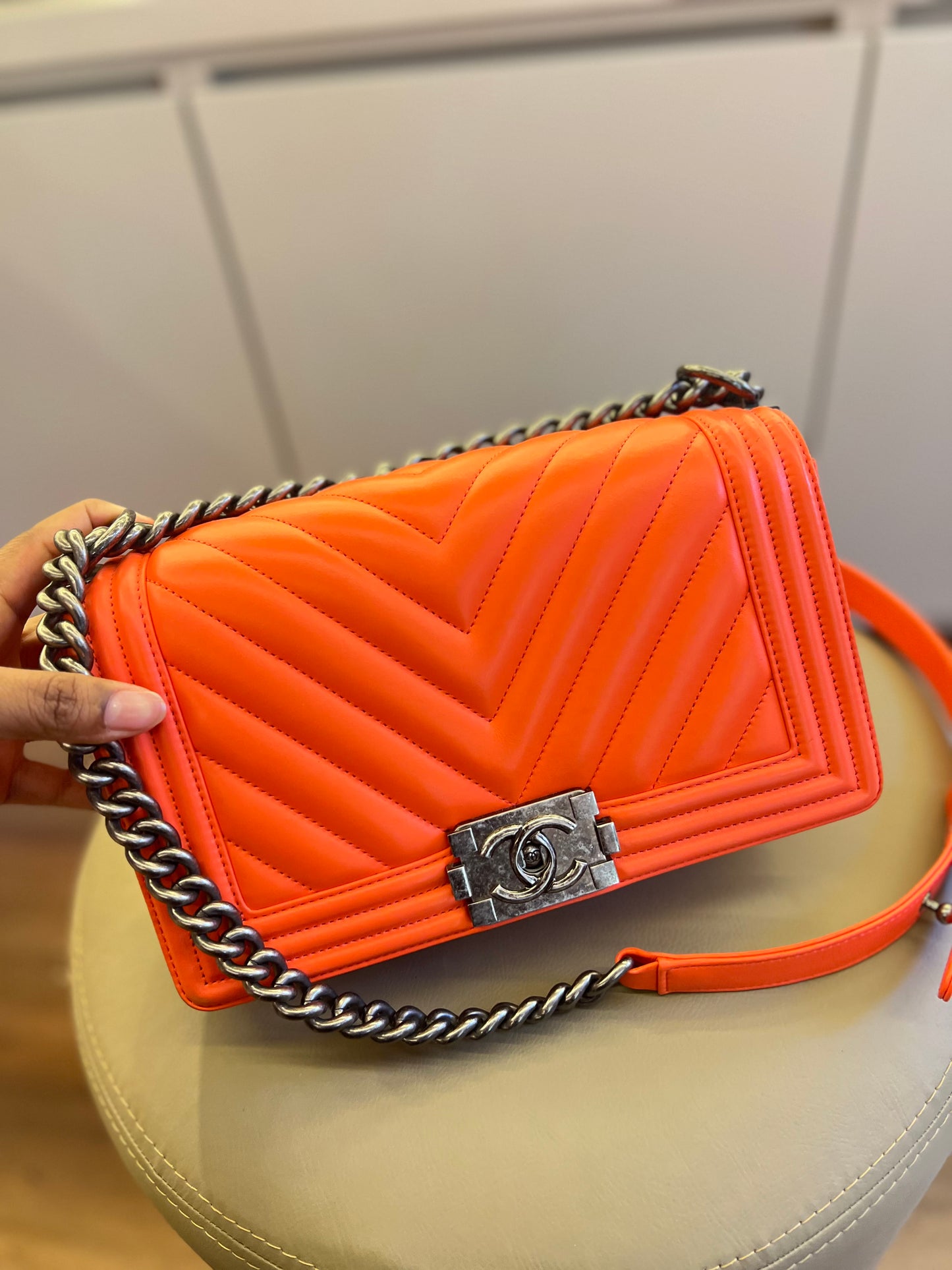 Chanel Boy Medium Laranja