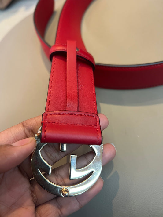 Cinto Gucci Interlock Vermelho