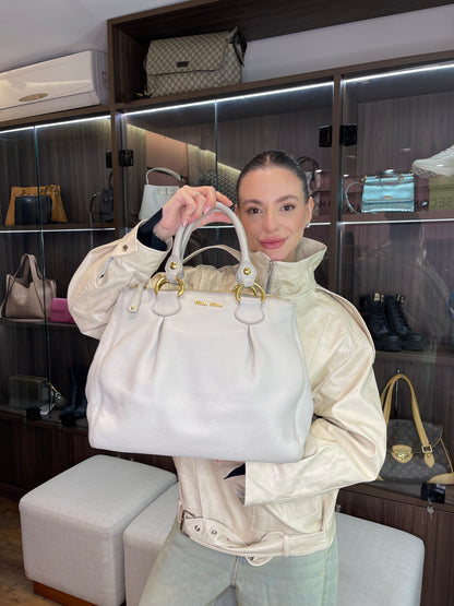 Miu Miu Taupe Leather Bege