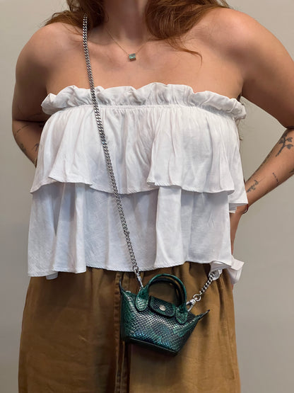 Mini Le Pliage Python Verde com Corrente Metálica