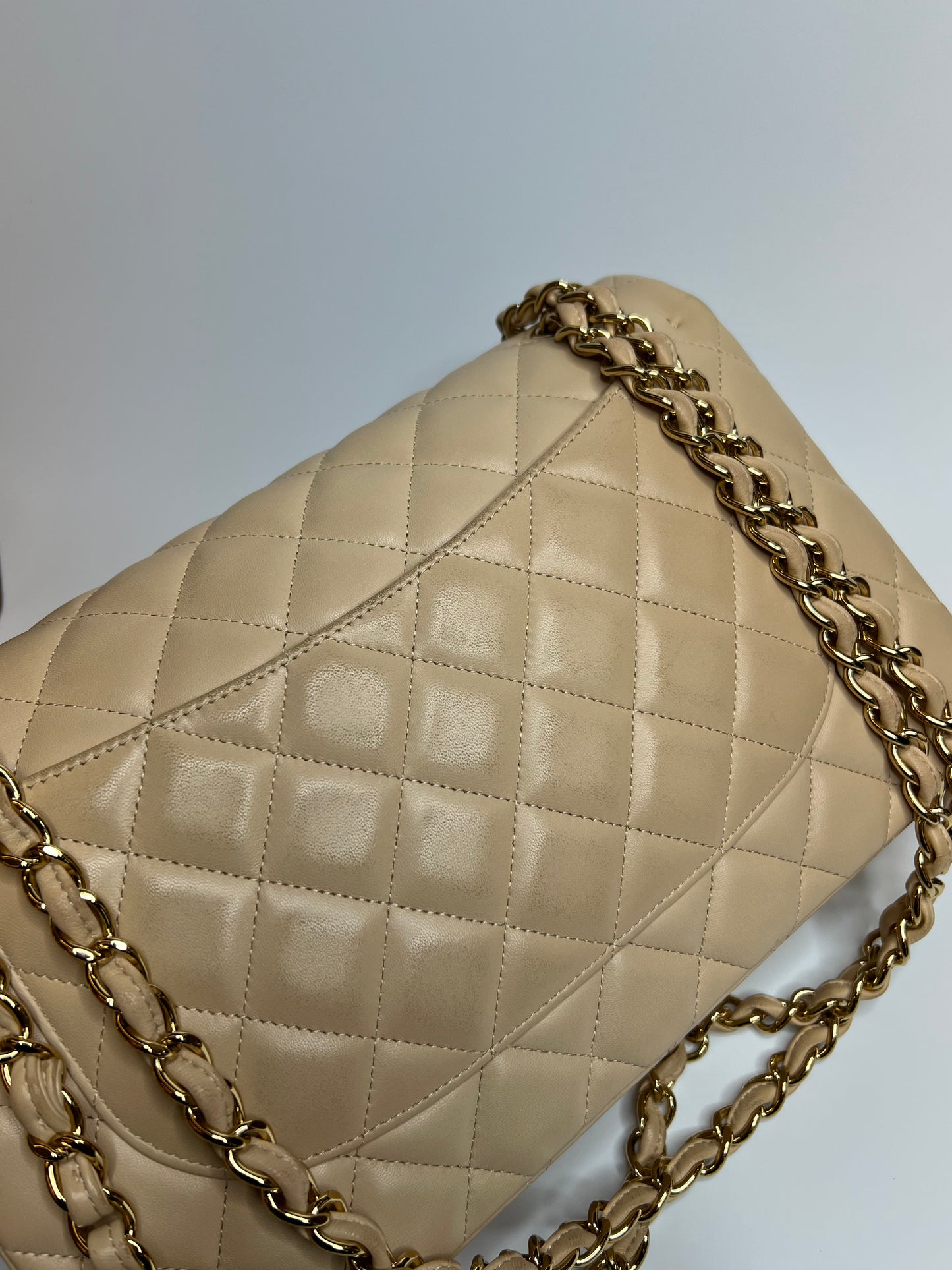 Chanel Double Flap Jumbo Nude