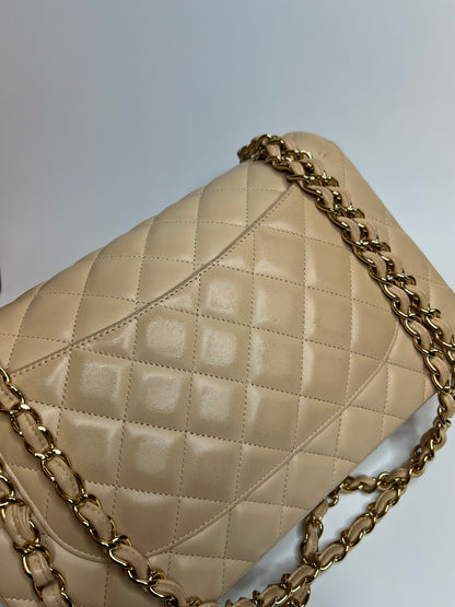 Chanel Double Flap Jumbo Nude