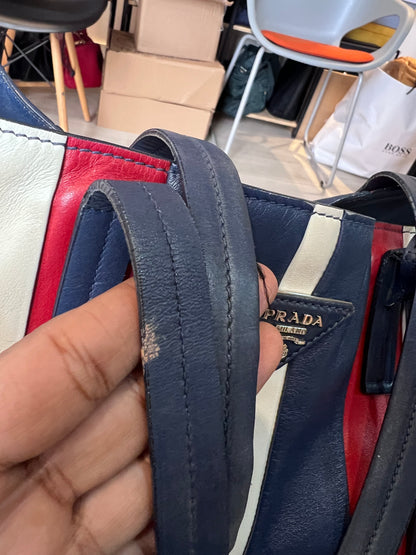 Prada Calf Tote Tricolor
