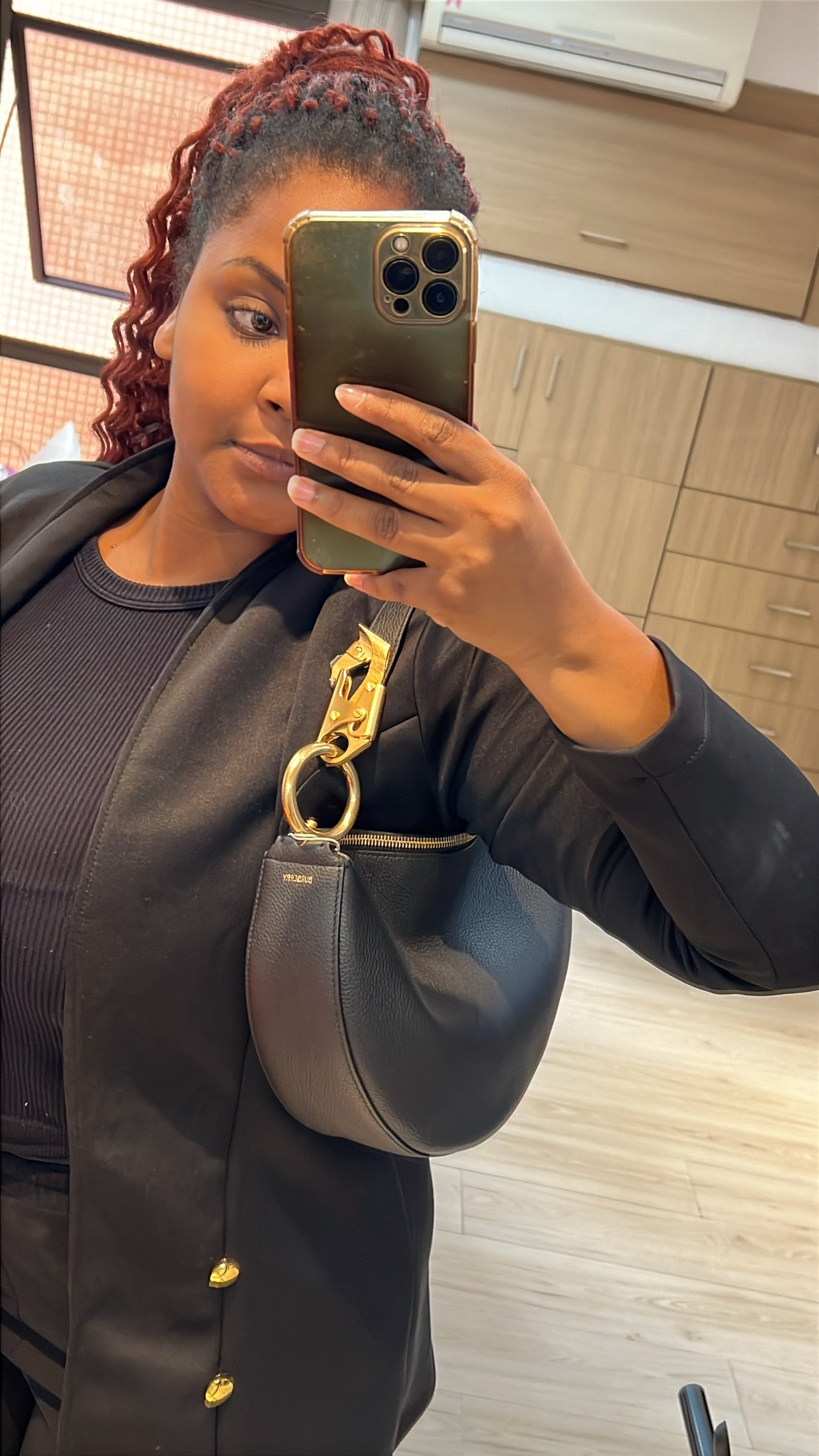 Burberry Knight Arc Leather Shoulder Preta