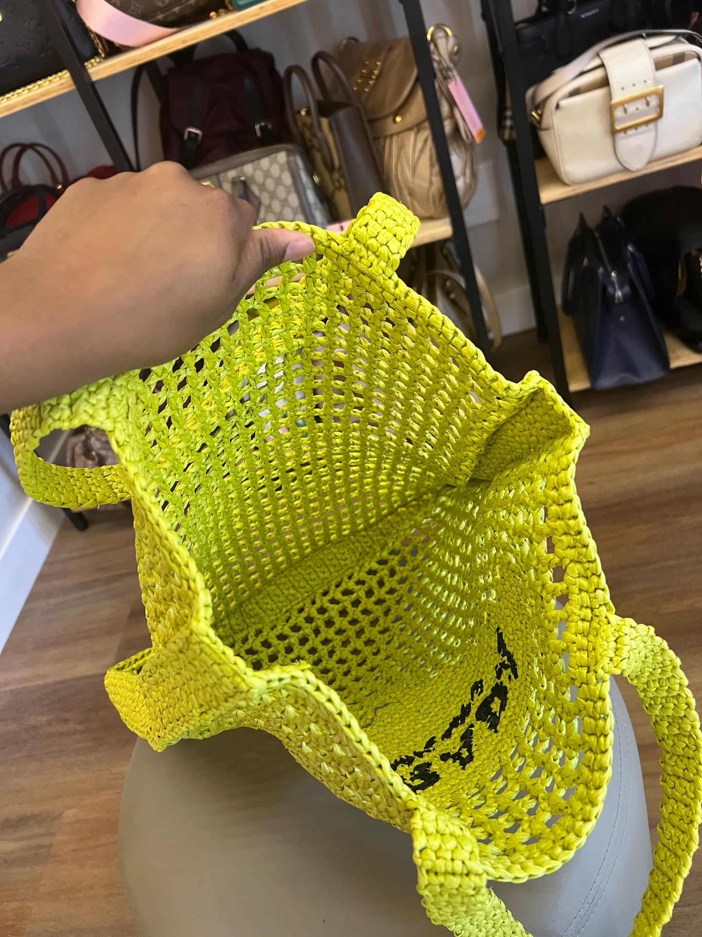 Prada Raffia Tote bag Verde