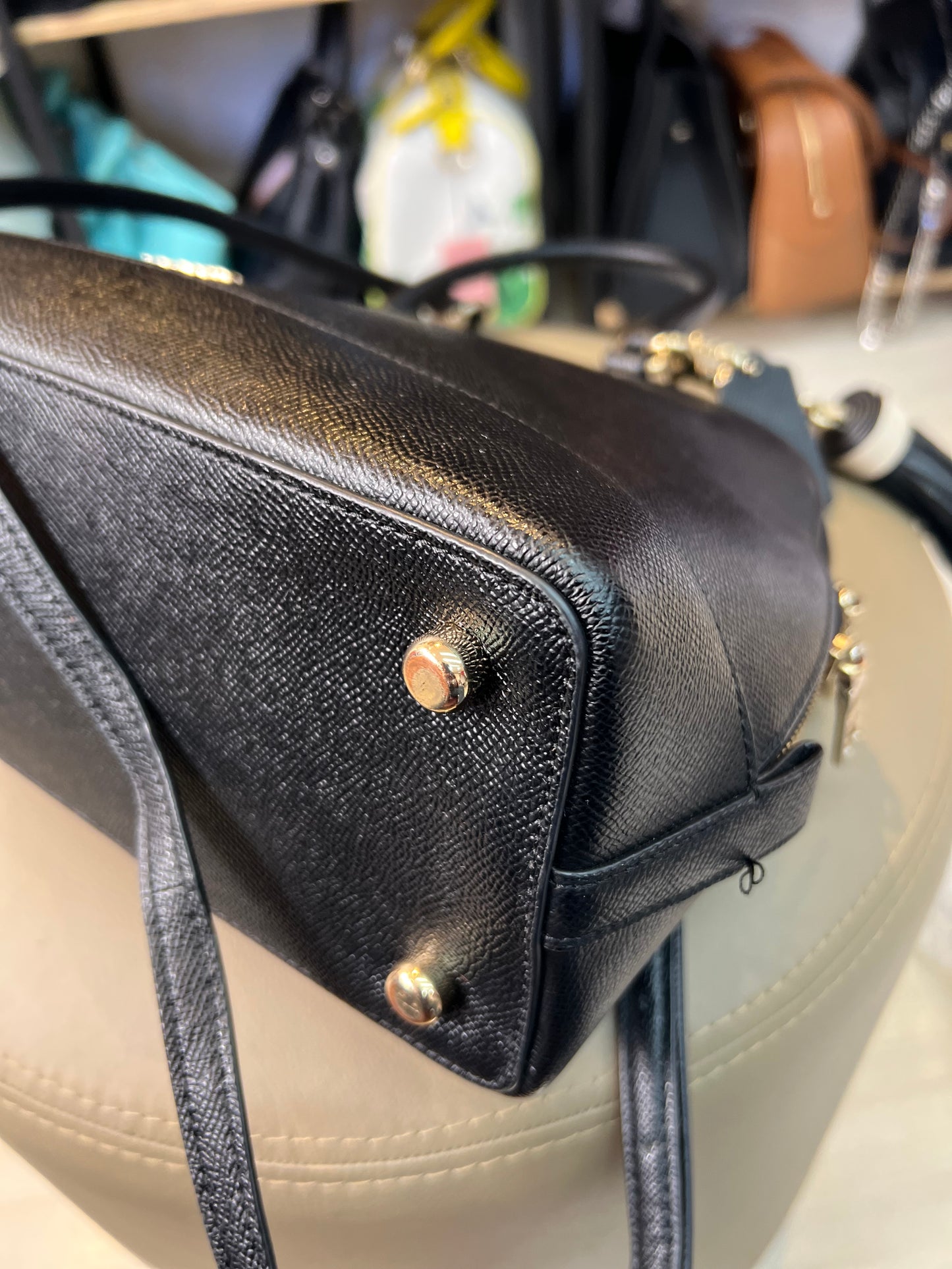 Coach Sierra Satchel em Couro Preto