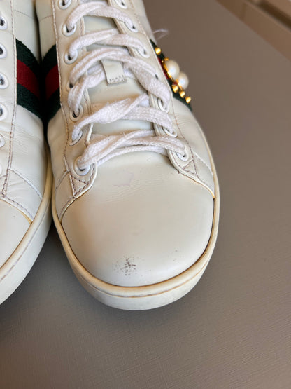 Tenis Gucci Ace Web Pearl