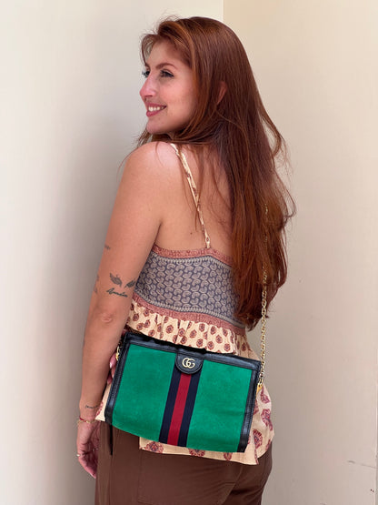 Gucci Ophidia Camurça Chain Verde
