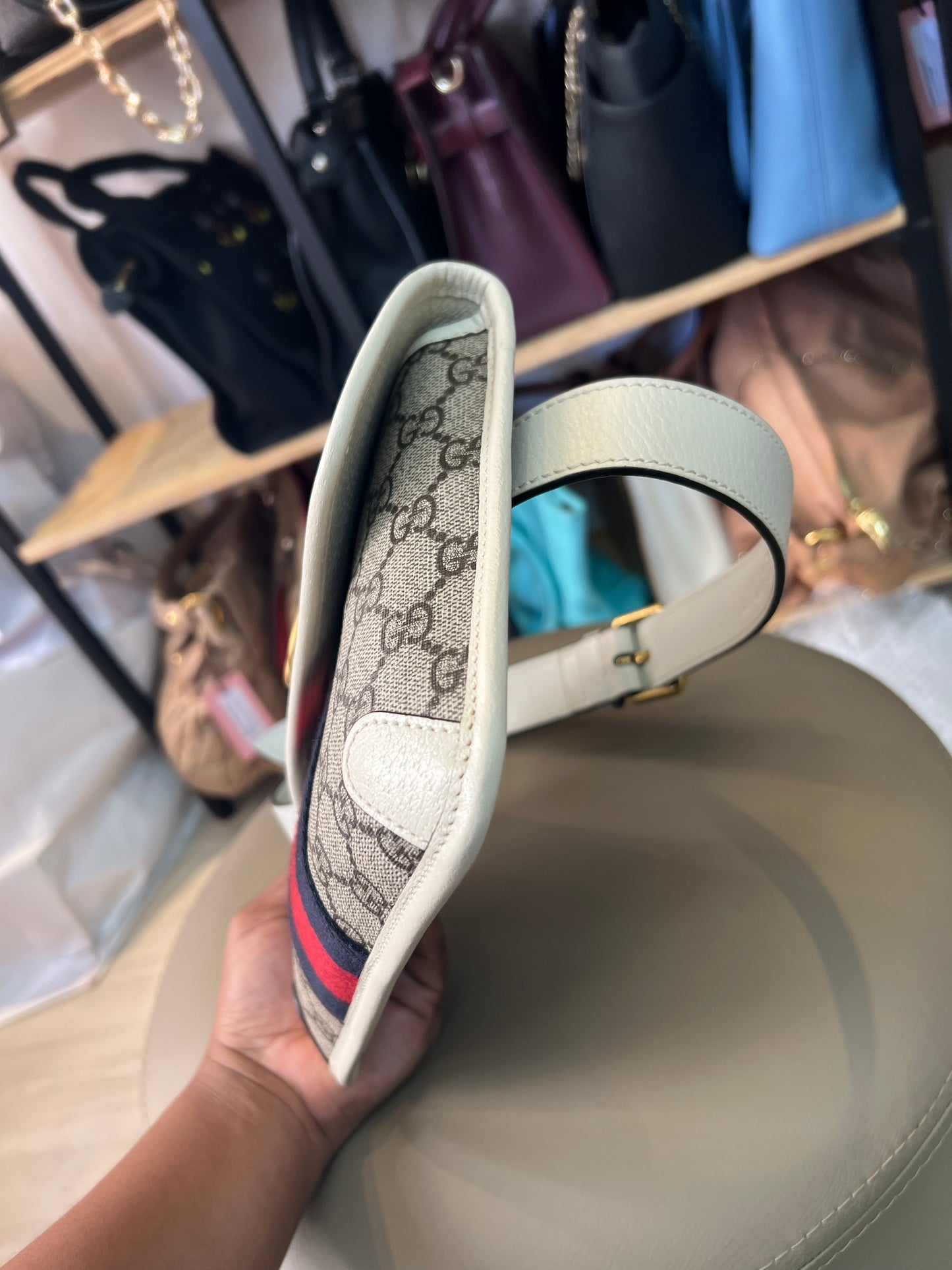 Pochette Gucci Belt Ophidia Off White