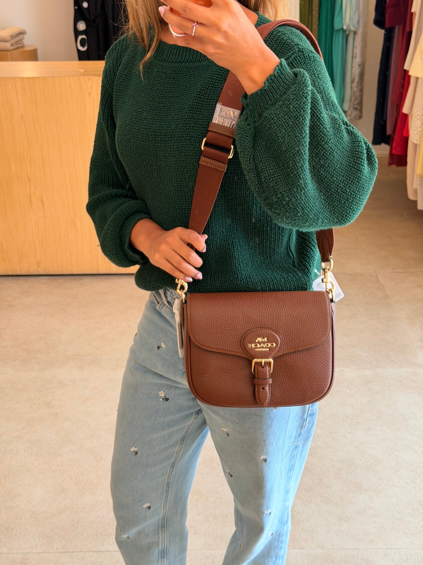 Coach Amelia Saddle Marrom