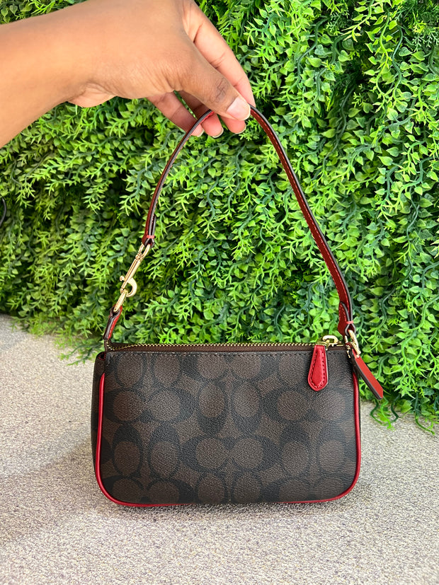 Coach Pochette Monograma com Vermelho