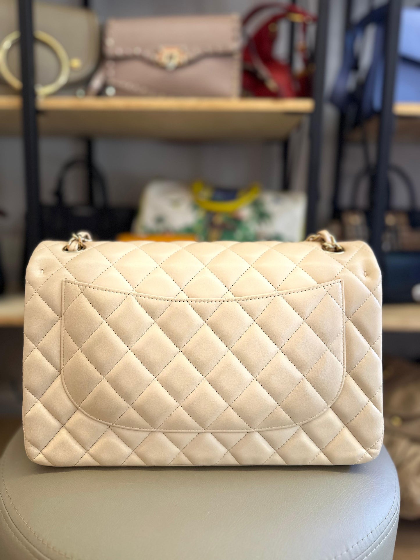 Chanel Double Flap Jumbo Nude