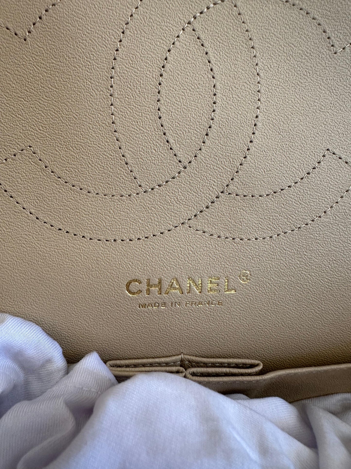 Chanel Double Flap Jumbo Nude