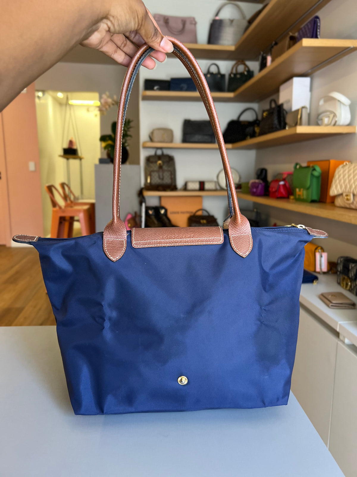 Longchamp Le pliage M Azul