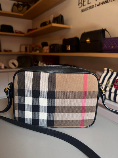 Burberry Heymarket Câmera Bag Mini Preta