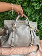 Miu Miu Vitello Lux Cinza