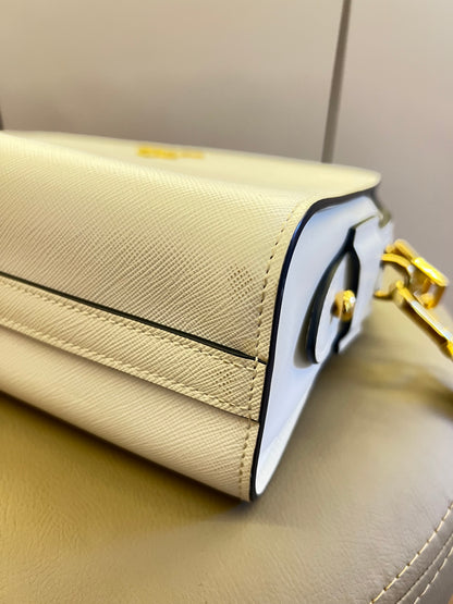 Prada Esplanade City Saffiano Off White