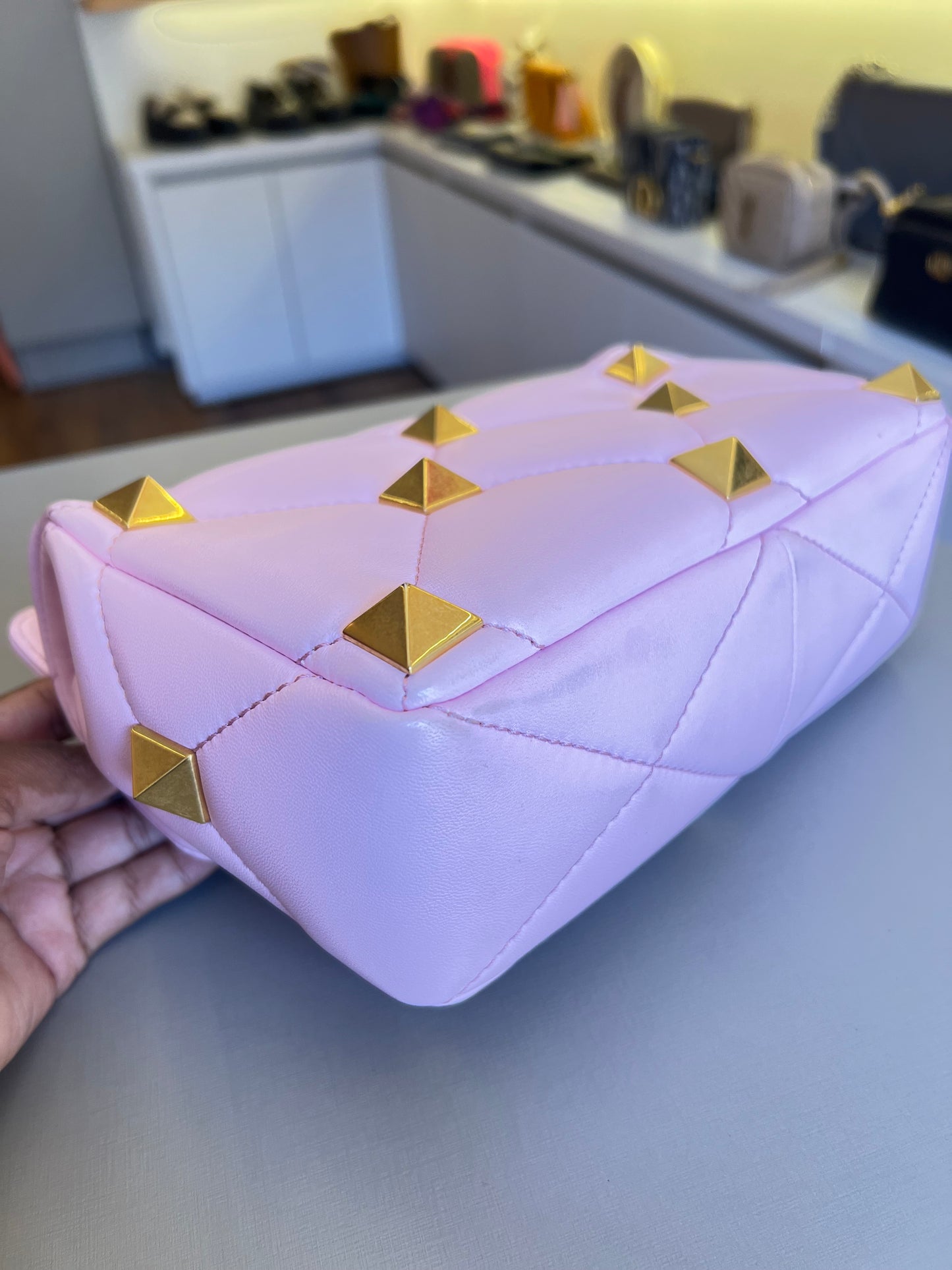 Valentino Roman Stud Média Rosa