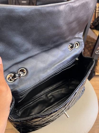 Chanel Single Flap Jumbo Verniz Preta