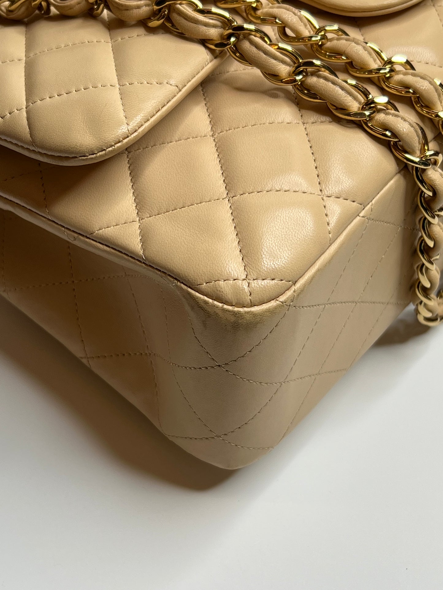 Chanel Double Flap Jumbo Nude