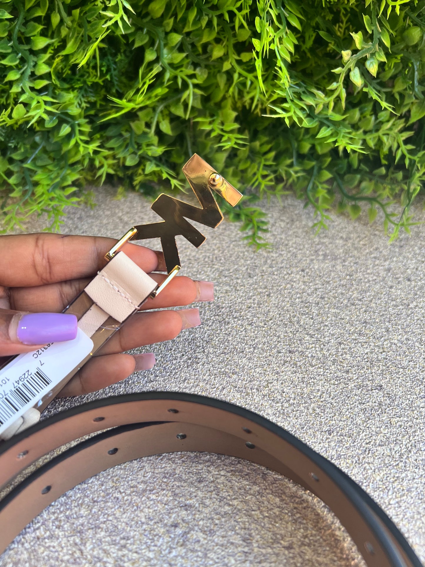 Cinto Michel Kors Logo OFF White