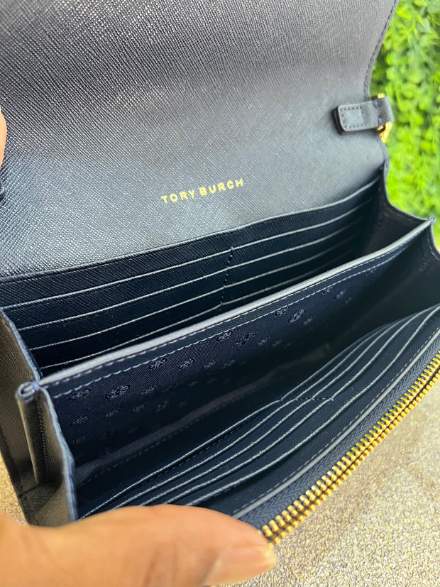 Tory Burch Emerson Chain Wallet Azul