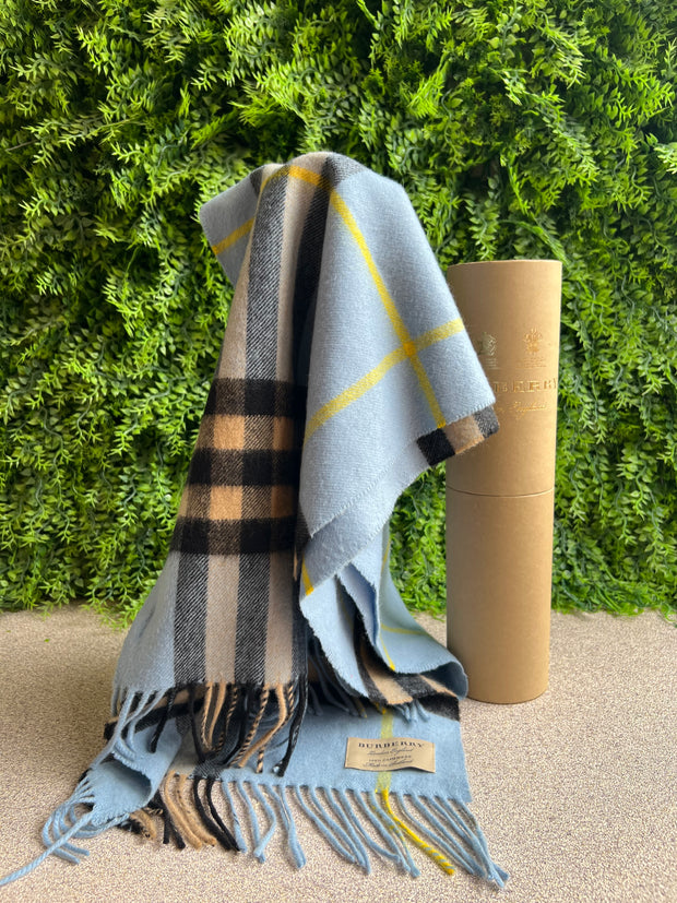 Cachecol Burberry Check Azul