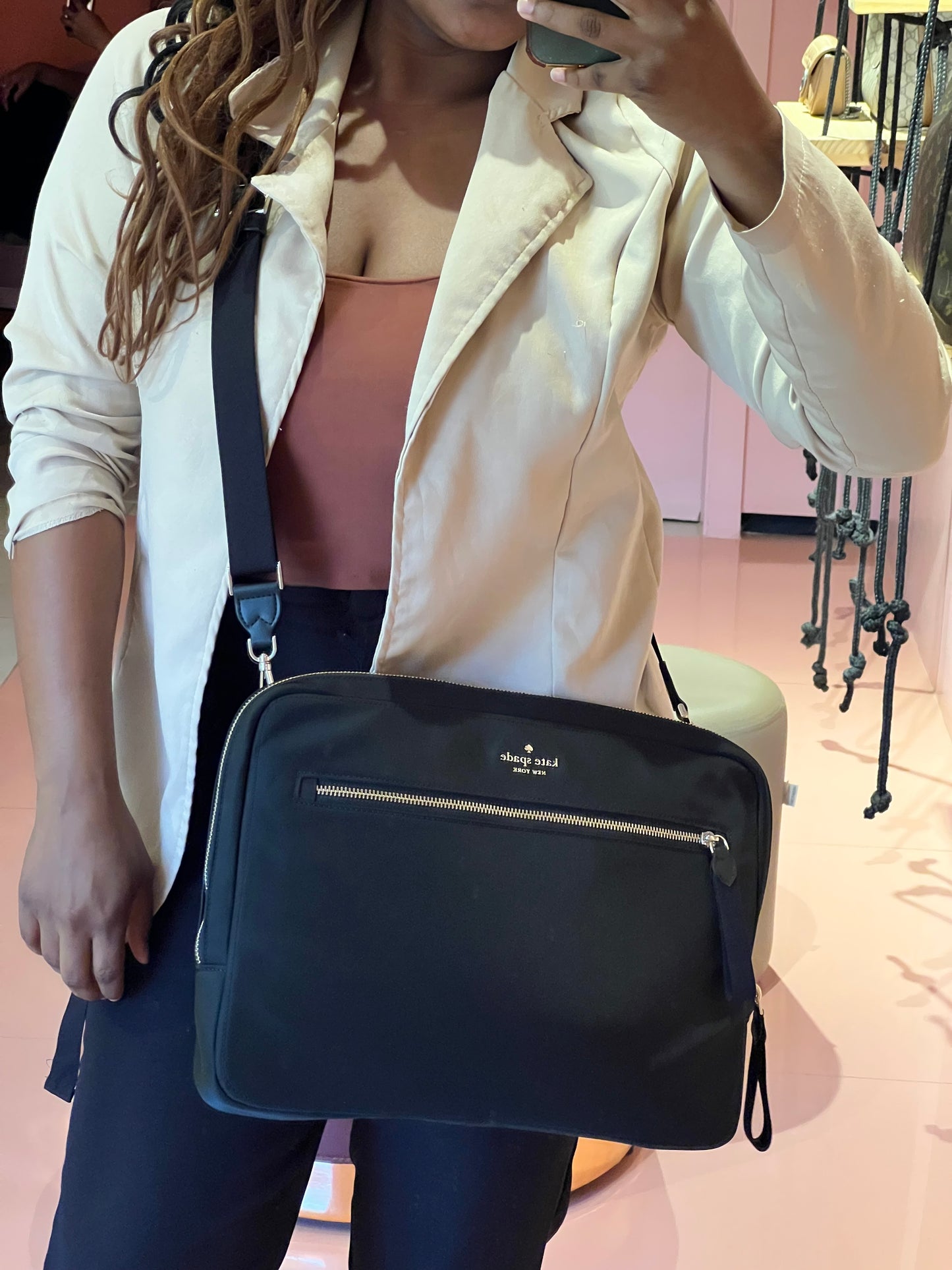 Pasta Kate Spade Nylon Preta