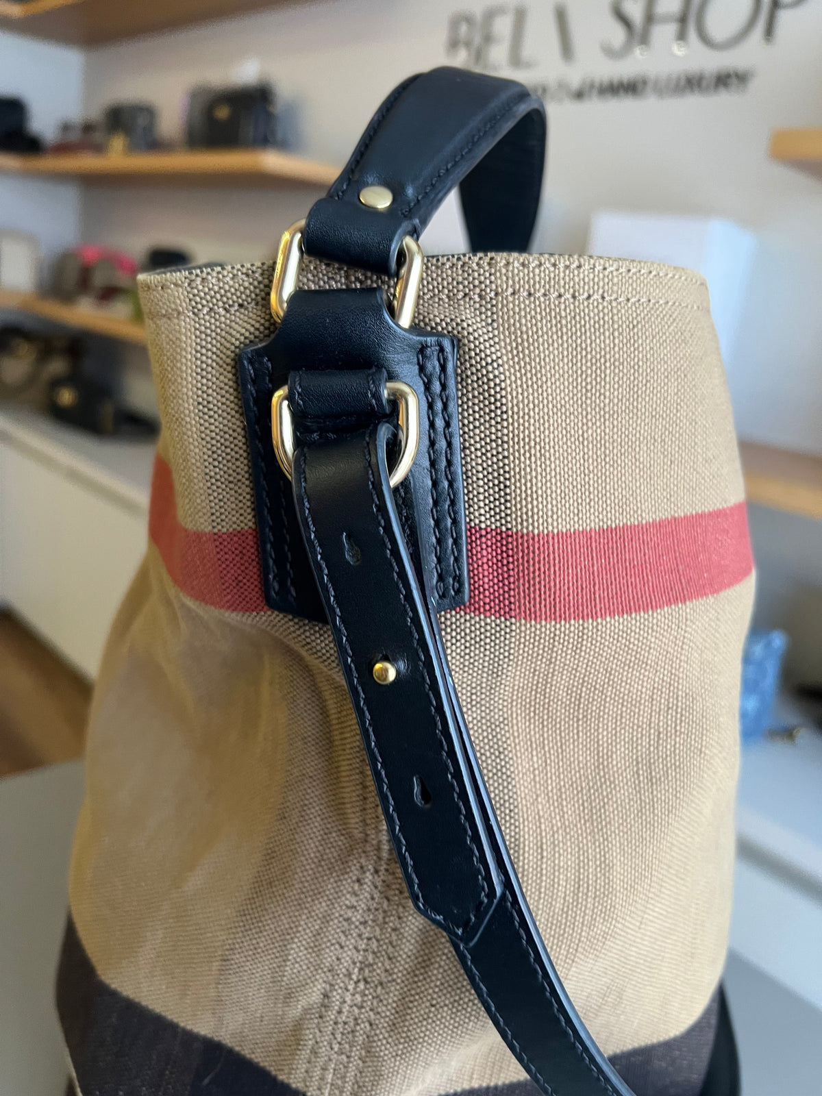 Burberry Check Ashby Hobo