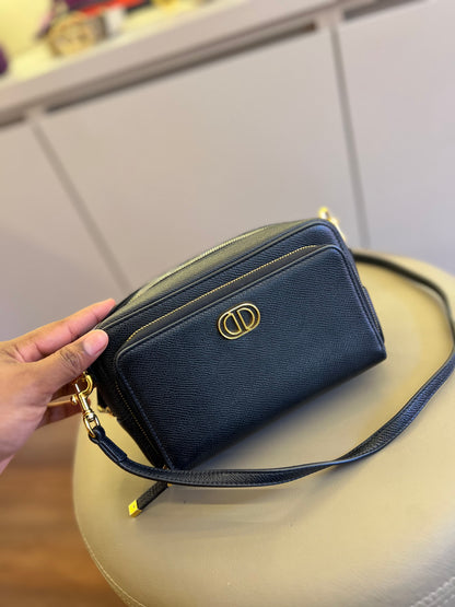 Christian Dior Cannage em Couro Preto