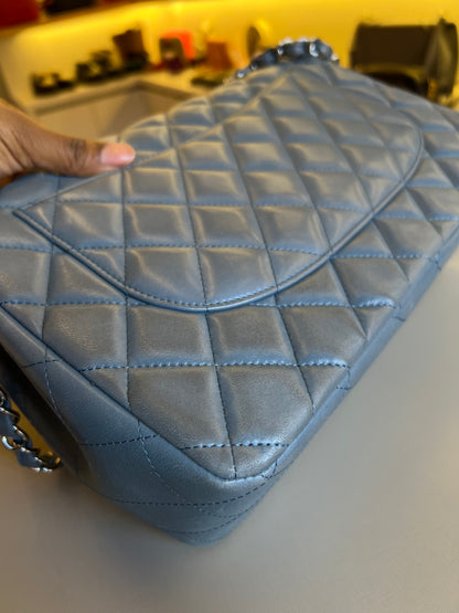 Chanel Double Flap Jumbo Azul
