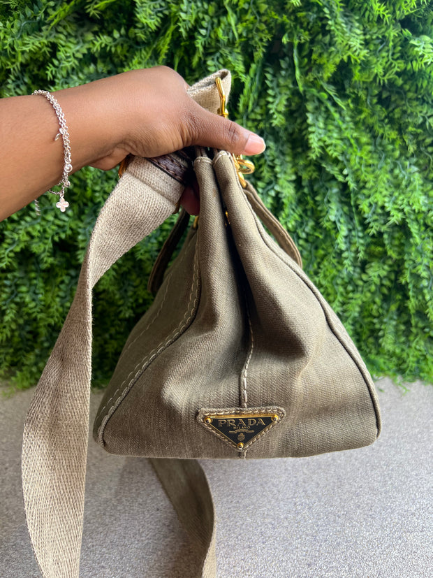 Prada Canvas Canapa Verde