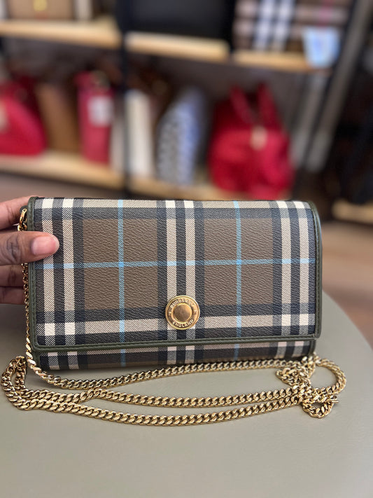 Burberry haymarket hannah verde escuro