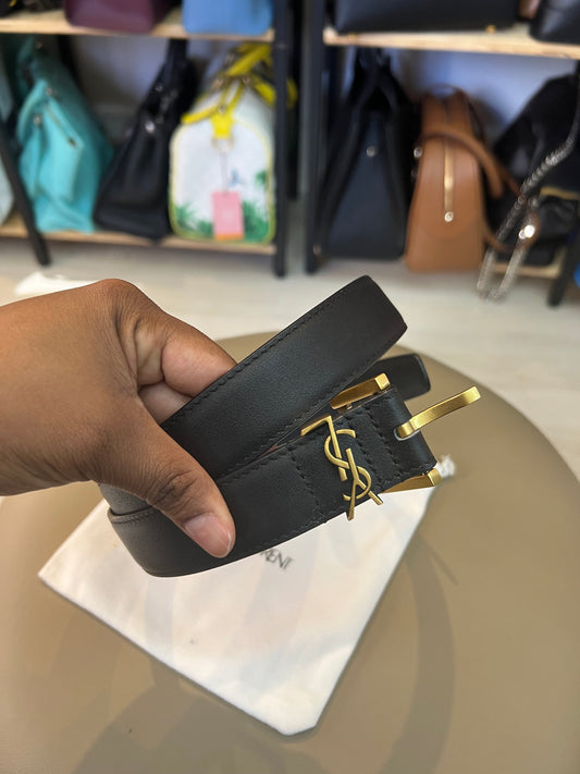 Cinto Saint Laurent Cassandre Preto