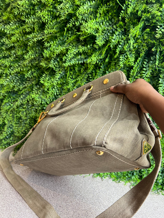 Prada Canvas Canapa Verde