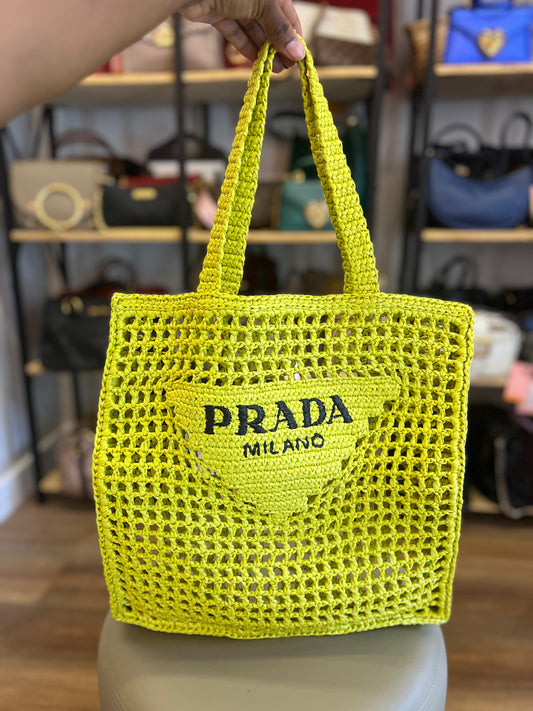 Prada Raffia Tote bag Verde