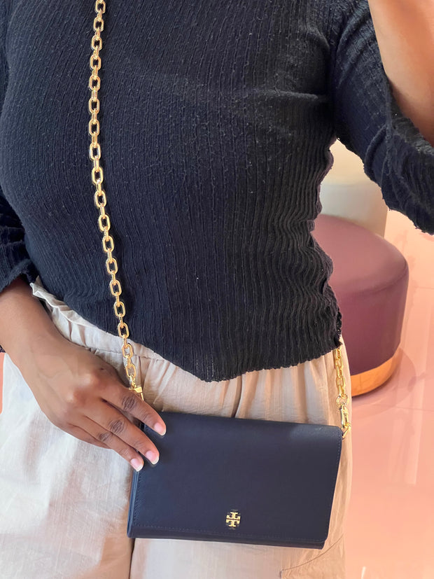 Tory Burch Emerson Chain Wallet Azul