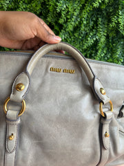Miu Miu Vitello Lux Cinza