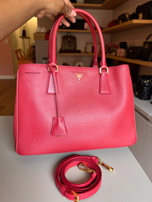 Prada Galleria Saffiano Tote Vermelha