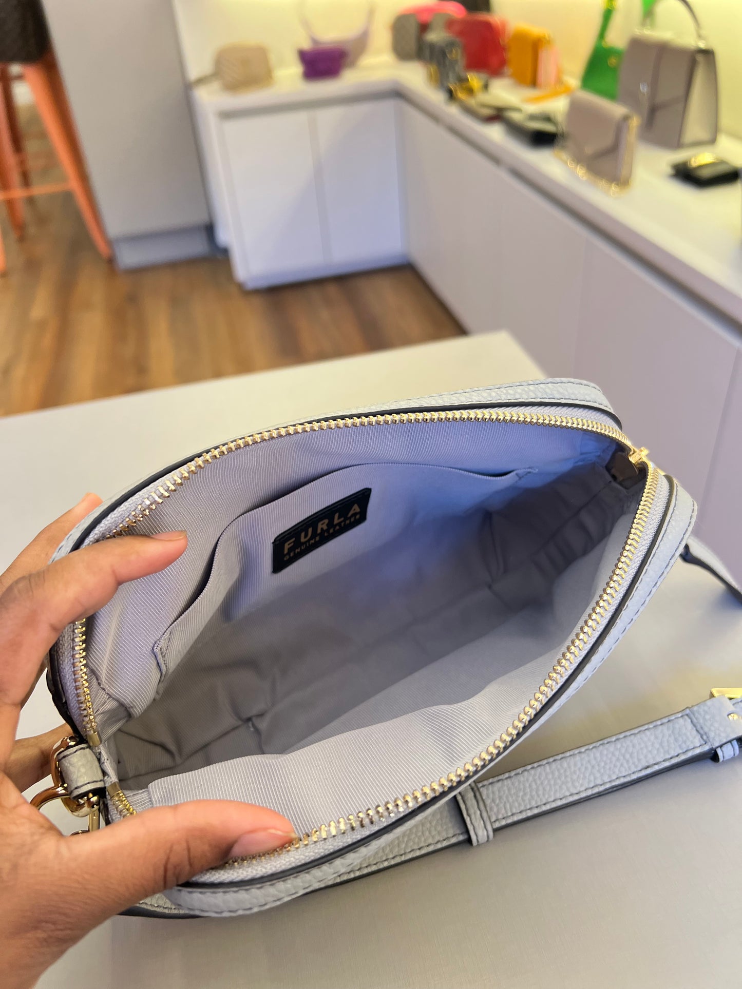 Furla Gea Mini Crossbody Cinza